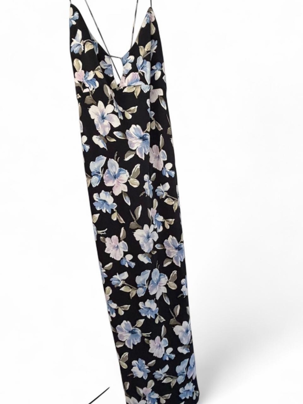 Abercrombie & Fitch Black Maxi Dress with Blue & Pink Floral Print